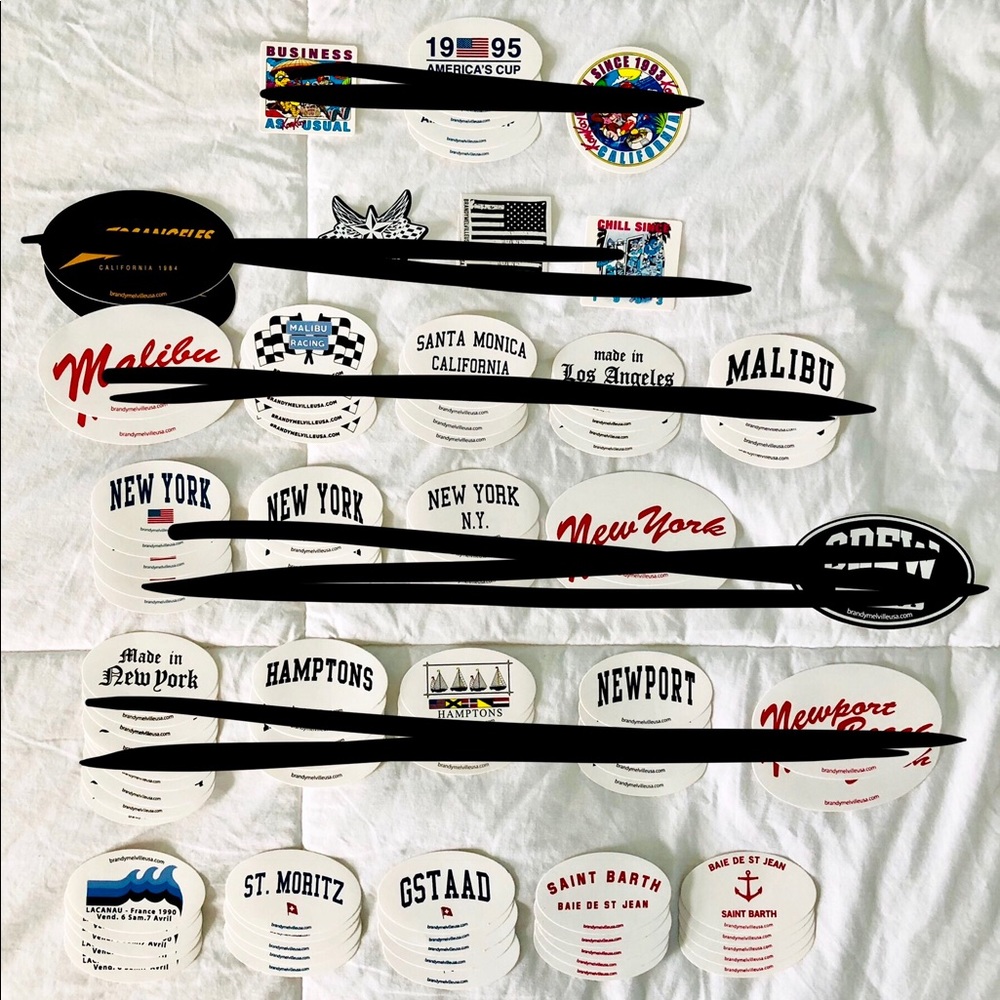 BRANDY MELVILLE INTERNATIONAL LOCATION STICKERS